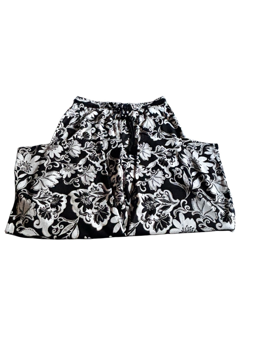Anne Klein Black and White Floral Wide-Leg Pants - Picture 6 of 6